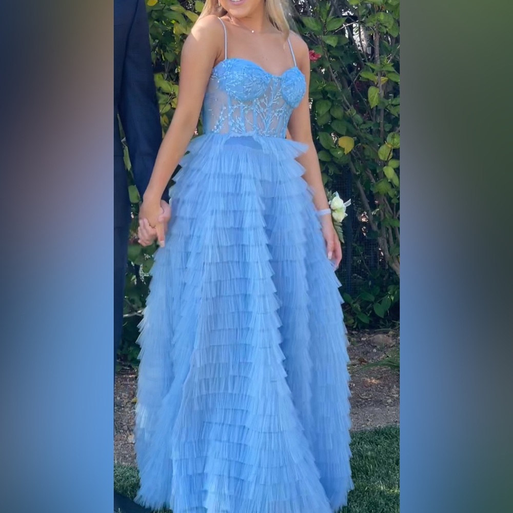 ZARA GOWN- Baby blue-2-used once-5.5f